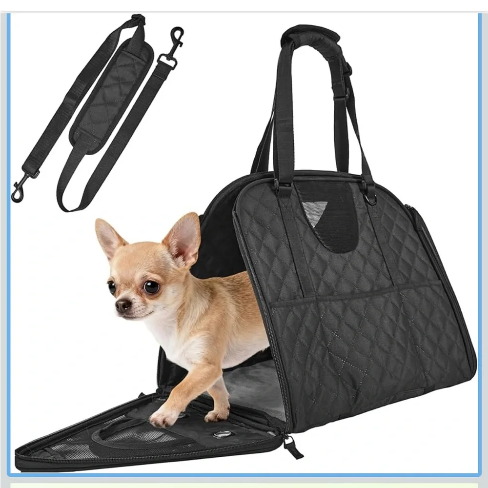 •MOYSOON Fully Opening Cat Soft-Sided Carrier Zipper 3 Pockets Up to 16 Lbs